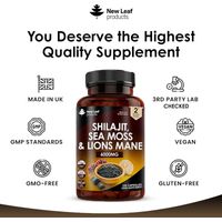 New Leaf Shilajit, Sea Moss & Lions mane Capsules